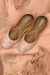 Buy_Coral Haze_Beige Embroidered Jane Juttis _at_Aza_Fashions