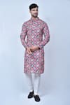 Buy_Arihant Rai Sinha_Purple Kurta Cotton Silk Printed Patola Patterns Geometric Set _at_Aza_Fashions