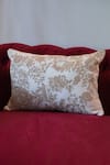 Buy_Khaabka_Off White Chanderi Silk Embroidery Floral Cushion Cover - Set 2_at_Aza_Fashions