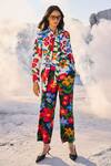 Buy Dash And Dot Multi Color 100% Tencel Flower Bow Tie-up Retro Floral Print Top With Pant at Aza Fashions Buy_Dash And Dot_Multi Color 100% Tencel Flower Bow Tie-up Retro Floral Print Top With Pant_at_Aza_Fashions