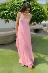 Buy_Label Aishwaryrika_Pink Georgette Embroidered Chikankari Primrose Straight Kurta Set For Women_at_Aza_Fashions