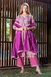 Buy_Missprint_Purple Kurta Chanderi Printed Dori Notched Set _at_Aza_Fashions