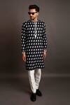 Buy_Chatenya Mittal_Black Cotton Floral Print Kurta Set _at_Aza_Fashions