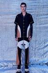 Buy_Line out line_Black Cotton Cut And Sew Resort Shirt _at_Aza_Fashions