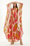 Buy Koai Multi Color Chiffon Abstract Round Pattern Kaftan at Aza Fashions Buy_Koai_Multi Color Chiffon Abstract Round Pattern Kaftan _at_Aza_Fashions