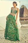 Buy_Surily G_Green Embroidered Floral Cutwork Skirt  _at_Aza_Fashions