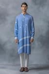 Buy_Sarab Khanijou_Blue Moss Crepe Tie Dye Kurta Set _at_Aza_Fashions