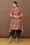 Buy_Naintara Bajaj_Pink Asymmetric Kurta With Dhoti Pant _at_Aza_Fashions