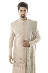 Buy Smriti By Anju Agarwal Pink Cotton, Raw Silk, Modal Satin Embroidered Sherwani Set at Aza Fashions Buy_Smriti By Anju Agarwal_Pink Cotton, Raw Silk, Modal Satin Embroidered Sherwani Set _at_Aza_Fashions