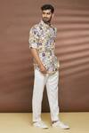 Buy_Linen Bloom_Multi Color 100% Linen Window Print Shirt _at_Aza_Fashions