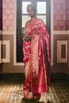 Buy_Kasturi Kundal_Fuchsia Pure Silk Floral Motifs Jaal Manjari Saree  _at_Aza_Fashions