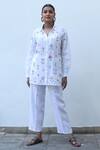 Buy_Linen Bloom_White Linen Straight Pant  _at_Aza_Fashions