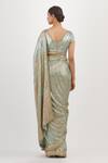 Shop_Nakul Sen_Blue Chiffon Sequin Embroidered Saree With Blouse _at_Aza_Fashions