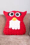 Buy_My Gift Booth_Red Fleece Owl Shape Cushion_at_Aza_Fashions