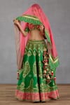 Torani_Green Heavy Raw And Organza Rang Naaz Mahnaz Bridal Lehenga Set _Online_at_Aza_Fashions