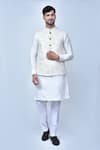 Buy_Arihant Rai Sinha_Multi Color Kurta And Pant Art Silk Embroidered Bundi & Straight Set _at_Aza_Fashions