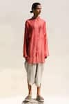 Buy_Urvashi Kaur_Off White Cotton Khes Plain Denote Dhoti Pant  _at_Aza_Fashions