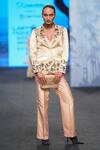 Buy_Sejal Kamdar_Beige Gajji Silk Embellished Cut Pipe And Cutdana Work Blazer Pant Set  _at_Aza_Fashions