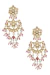 Buy_MAISARA JEWELRY_Pink Embroidery, Pearls Drop Earrings _at_Aza_Fashions