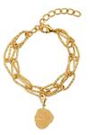 Buy_Mnsh_Gold Plated Dual Chain-link Scorpio Charm Bracelet_at_Aza_Fashions