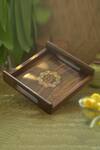 Shop_Courtyard_Gold Wood, Brass Mandala Square Tray_at_Aza_Fashions