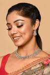 Buy_Nazaakat By Samara Singh_White Stone Embellished Crown Necklace Set_at_Aza_Fashions