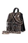 Buy_Born Flash_Black Embellished Seraphim Leather Bag _at_Aza_Fashions