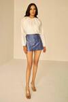 Buy_Betrue_Off White Cotton Silk Solid Round Blouse _at_Aza_Fashions