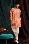 Buy_Project Bandi_Pink Malai Cotton Printed Floral Garden Of Eden Kurta Set  _at_Aza_Fashions