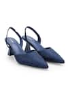 Buy_Anaar_Blue Satin Weekend Halo Pointed Toe Pumps_at_Aza_Fashions