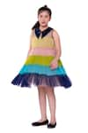 Buy_LittleCheer_Multi Color Butterfly Net Embellished Sequin Cotton Candy Tiered Dress _at_Aza_Fashions