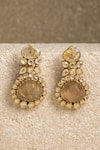 Buy_Tarun Tahiliani_Gold Plated Rose Cut Zircon Routile Embellished Earrings _at_Aza_Fashions