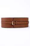 Buy_Trov_Brown Luca Broad Buckle Belt _at_Aza_Fashions