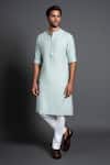 Buy Raghavendra Rathore Jodhpur Green Silk Embroidery Kurta at Aza Fashions Buy_Raghavendra Rathore Jodhpur_Green Silk Embroidery Kurta _at_Aza_Fashions