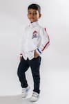 Buy_Lil Angels_White Cotton Embroidered Beads Mario Shirt _at_Aza_Fashions