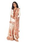 Buy_Monisha Jaising_Ivory Raw Silk Printed Floral Embroidered Yoke Kurta Sharara Set  _at_Aza_Fashions