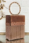 Buy_Kainiche By Mehak_Gold Embellished Rectangle Shaped Bag _at_Aza_Fashions