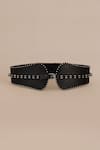 Buy_Ampm_Black Embellished Laser Cut Corset Belt _at_Aza_Fashions