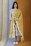 Buy_Banana Labs_Yellow Cotton Printed Striped Round Flabber Kurta Pant Set _at_Aza_Fashions