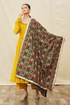 Buy_Samyukta Singhania_Multi Color Silk Embroidered Phulkari Geometrical Dupatta _at_Aza_Fashions