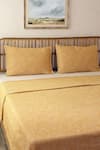 Buy_House This_Yellow 100% Cotton Vindhya Stripe Pattern Bedcover _at_Aza_Fashions