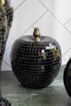 Buy_H2h_Black Paper Mache And Mirror Apple Motley Table Decor_at_Aza_Fashions
