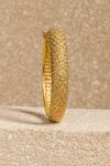 Buy_Tarun Tahiliani_Ivory Imitation Diamonds Zircon Embellished Jaal Bangle_at_Aza_Fashions
