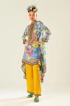 Buy_Rajdeep Ranawat_Yellow Satin Plain Paloma Straight Pant  _at_Aza_Fashions