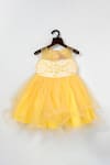 Buy_Pinkcow designs pvt ltd_Yellow Shantoon With Lace Frilled Dress _at_Aza_Fashions