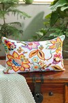 Buy_Amoliconcepts_Multi Color Cotton Embroidered Hand Beaded Rectangular Cushion Cover_at_Aza_Fashions