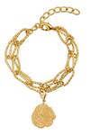 Shop_Mnsh_Gold Plated Cancer Zodiac Charm Bracelet_at_Aza_Fashions