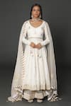 Buy_Rar Studio_Ivory Chanderi Handloom (50%silk X 50%cotton) Hand Anarkali Set  _at_Aza_Fashions