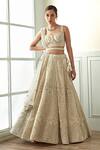 Buy_Studio Iris India_White Organza, Net Pearls, Mirrors Aziz Embroidered Bridal Lehenga Set_at_Aza_Fashions