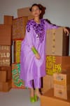 Buy_Nirmooha_Purple Mull Silk Embroidery Sequins Round Yoke Kurta And Pant Set _at_Aza_Fashions